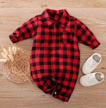 Load image into Gallery viewer, Plaid Long Sleeves Jumpsuit