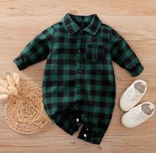 Load image into Gallery viewer, Plaid Long Sleeves Jumpsuit