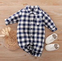 Load image into Gallery viewer, Plaid Long Sleeves Jumpsuit