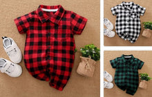 Load image into Gallery viewer, Plaid Short Sleeves Jumpsuit