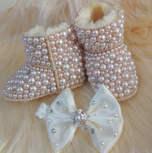 Load image into Gallery viewer, Bubbles and Sparkles Booties (Handmade)