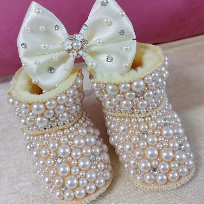 Bubbles and Sparkles Booties (Handmade)